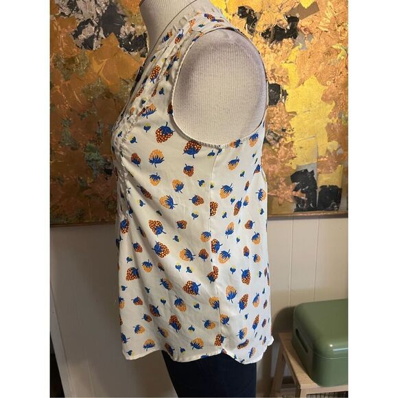 Maeve Anthropologie Strawberry Print Sleeveless Top 10 - Picture 3 of 8